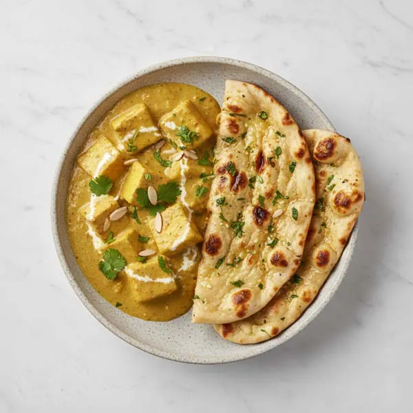 Paneer Nawabi with Garlic Naan